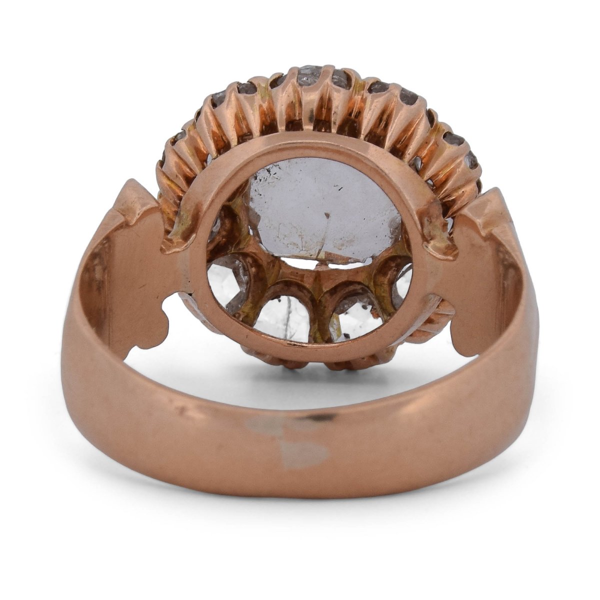 Anello antico di fine XIX secolo in oro rosa 18 kt e diamanti taglio a rosa    AN299 ‘(00519)-photo-4