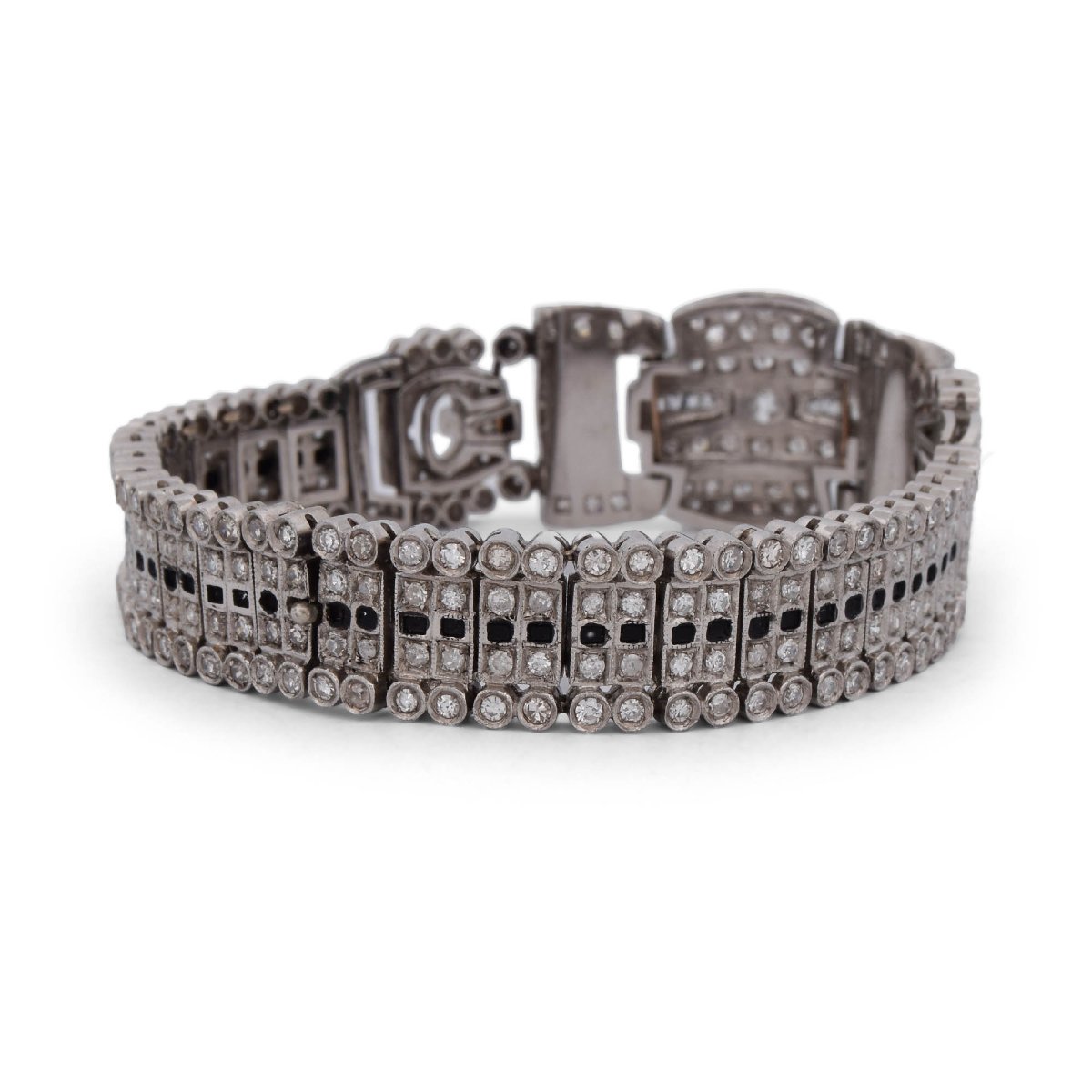 Bracciale in platino e diamanti in stile antico-photo-3