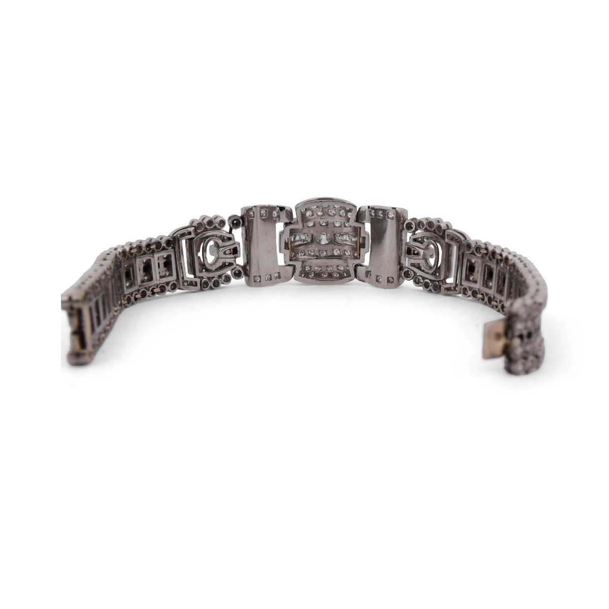 Bracciale in platino e diamanti in stile antico-photo-4