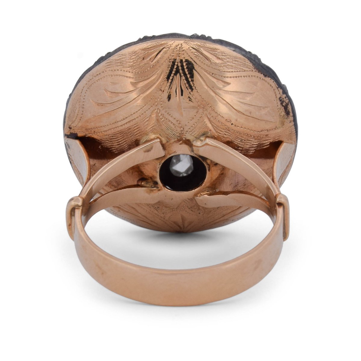 Anello Vittoriano in Oro 12 KT, Argento e Diamanti Taglio a Rosa – Circa 4,00 ct  AN456 (00019)-photo-4
