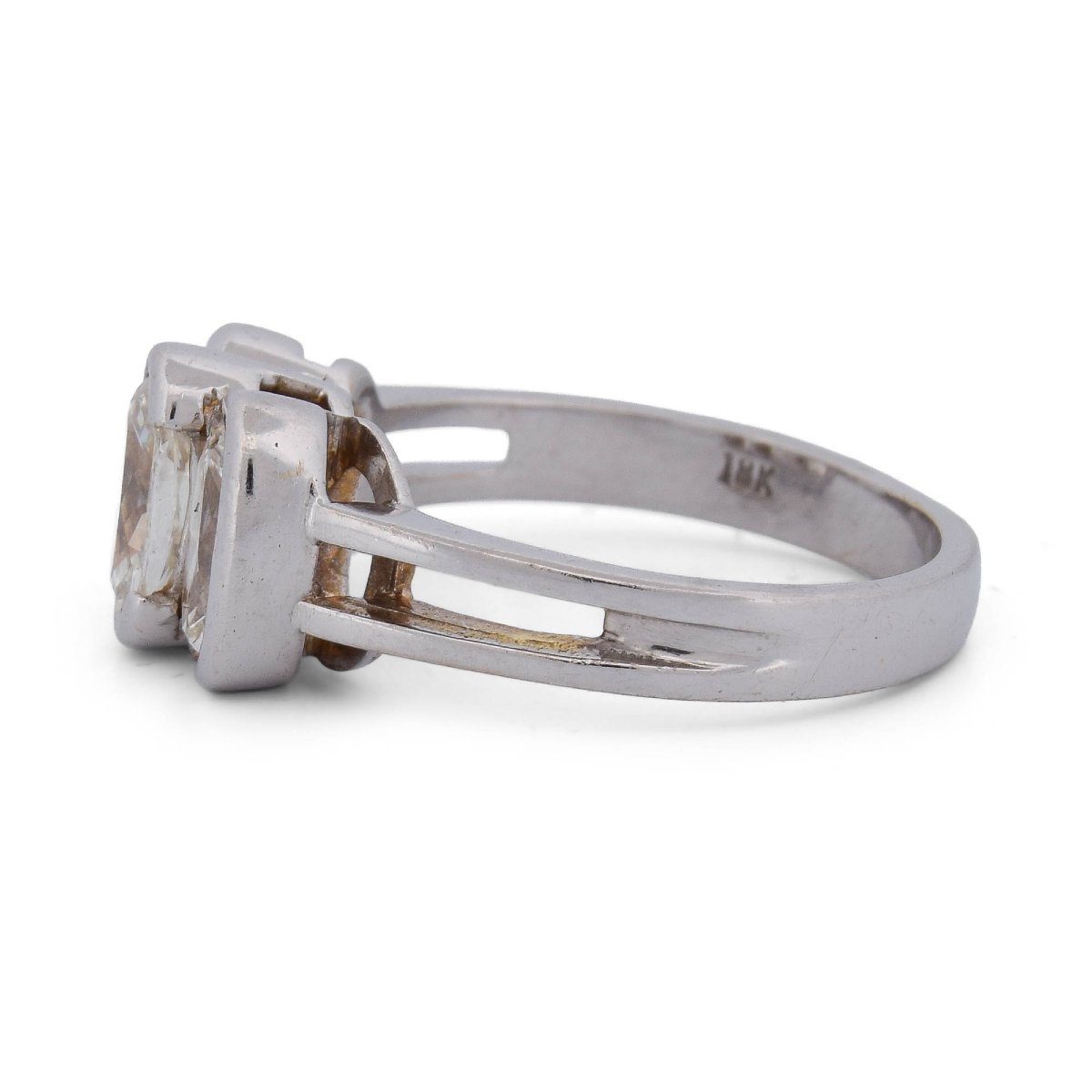 Anello Vintage Trilogy in Oro Bianco 18 KT con Diamanti Old Mine Cut – Circa 1,50 ct  AN327 (00-photo-2