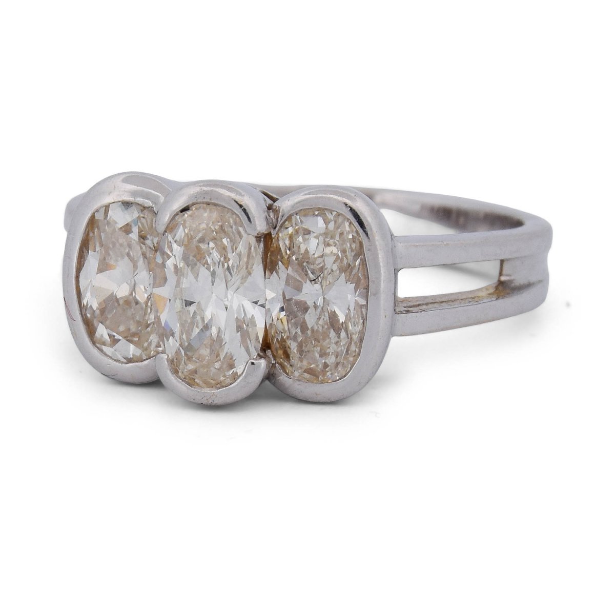 Anello Vintage Trilogy in Oro Bianco 18 KT con Diamanti Old Mine Cut – Circa 1,50 ct  AN327 (00-photo-3