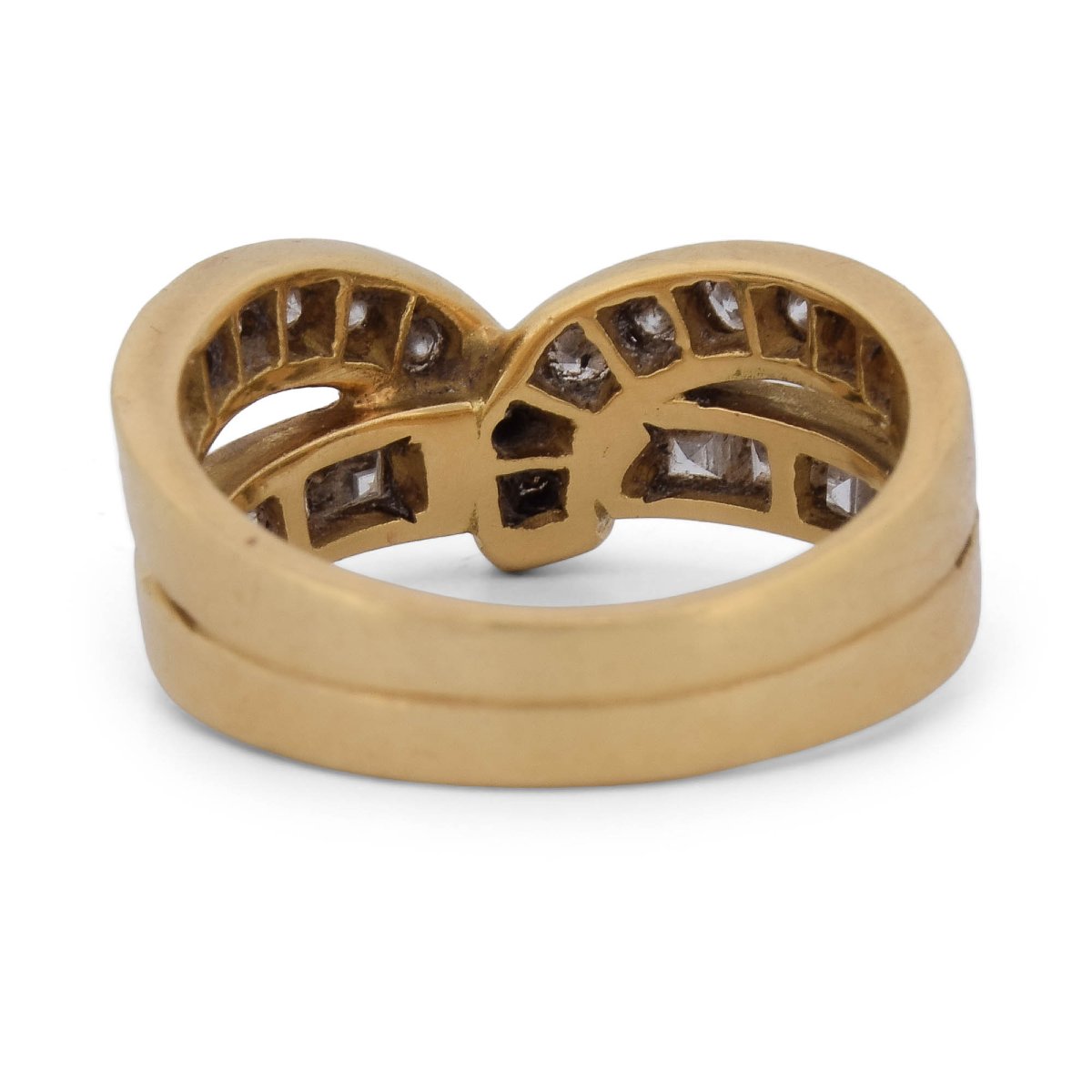 Anello Vintage in Oro Giallo 18 KT con Diamanti Taglio Brillante e Princess – Circa 0,70 ct-photo-1
