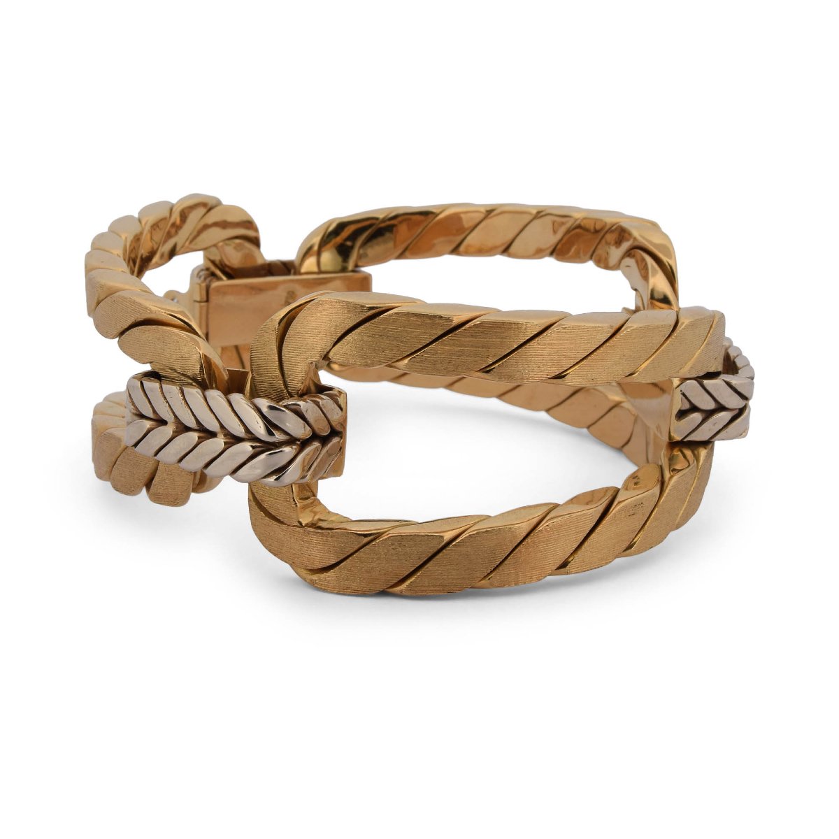 Importante Bracciale Vintage Anni '70 in Oro Giallo 18 KT – 107,70 g-photo-4