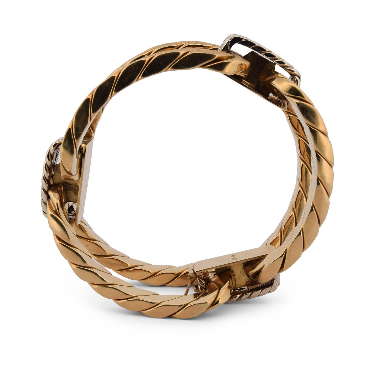 Importante Bracciale Vintage Anni '70 in Oro Giallo 18 KT – 107,70 g-photo-1
