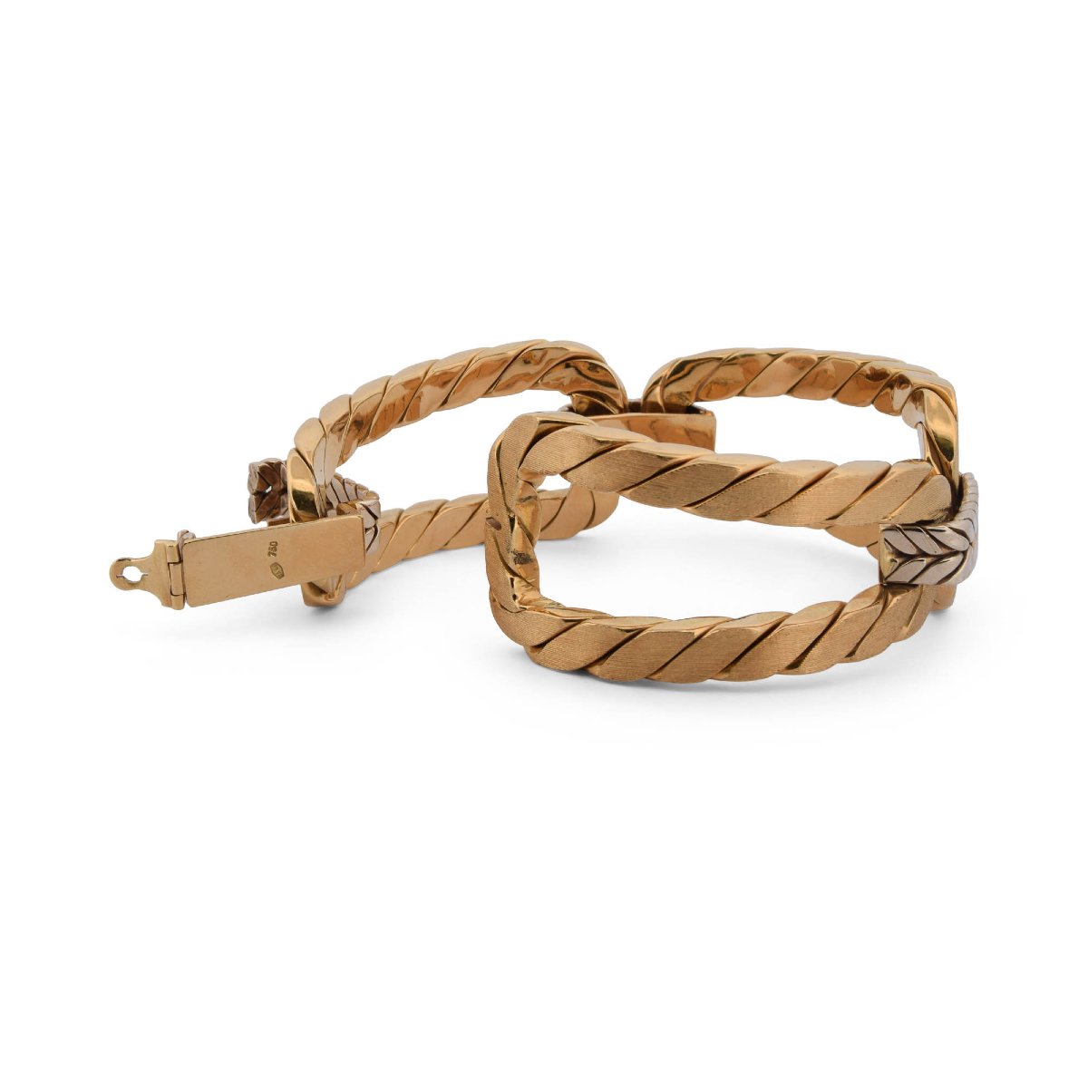 Importante Bracciale Vintage Anni '70 in Oro Giallo 18 KT – 107,70 g-photo-2