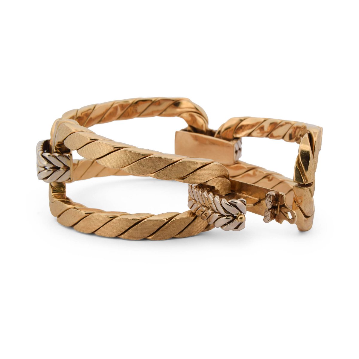 Importante Bracciale Vintage Anni '70 in Oro Giallo 18 KT – 107,70 g-photo-3