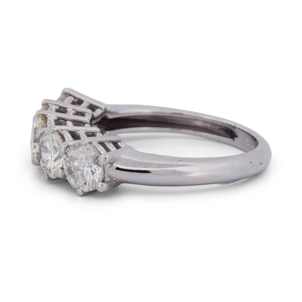 Anello Veretta Vintage in Oro Bianco 18 KT con 5 Diamanti – 1,40 ct   AN527 (00519)-photo-1