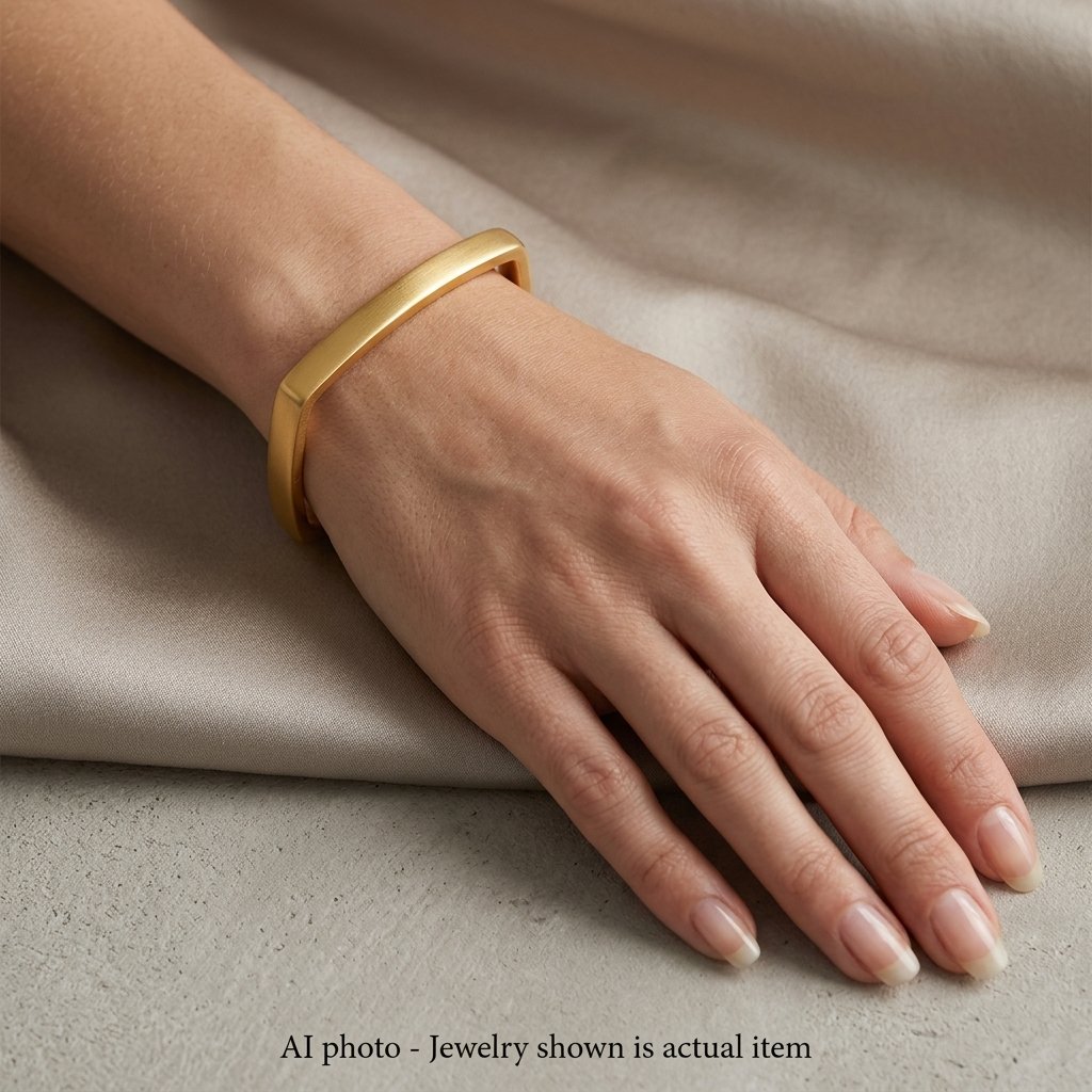 Bracciale Rigido Vintage Weingrill In Oro Giallo 18 KT, Forma Geometrica   BR141 ‘-photo-2