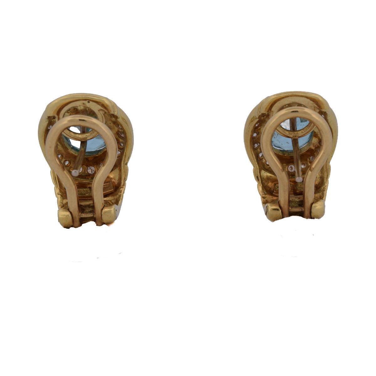 Damiani — Orecchini In Oro Giallo 18 KT Con Topazi Azzurri E Diamanti  OR203 ‘-photo-1