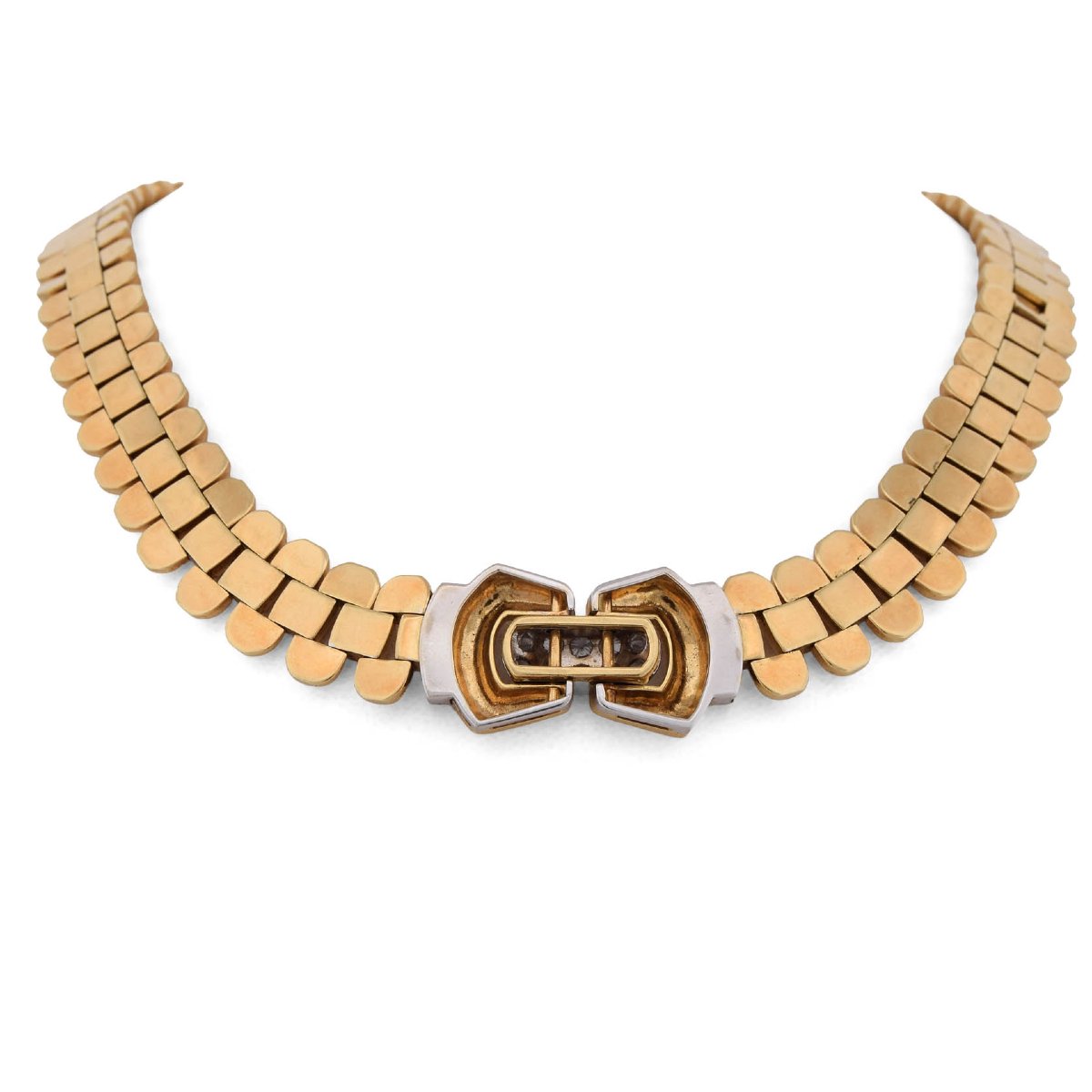 Collana Damiani in Oro Giallo 18 Carati a Maglie Articolate con Diamanti   CL60 ‘ (05589)-photo-3