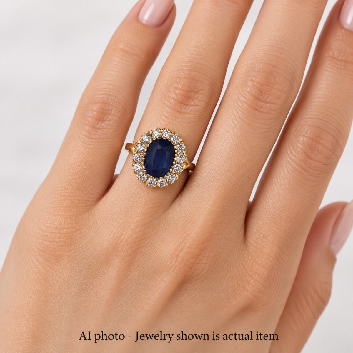 Anello Vittoriano in Oro 18 Carati con Zaffiro Sri Lanka di 7,70 Ct e Diamanti Antichi, Certifi-photo-3