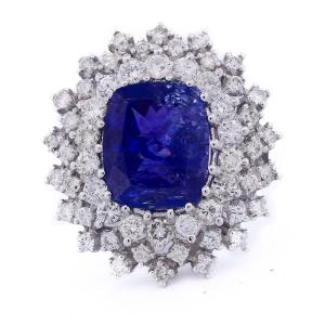 Anello in oro 18 kt tanzanite e diamanti   AN383 (06139)