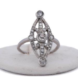 Anello Art Déco in platino con diamanti   AN458 (0579)