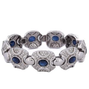 Bracciale vintage in oro 18 kt con zaffiri e diamanti    BR6 (00979)