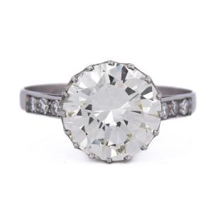 Anello Solitario Retrò Diamante 3,6 Carati Platino    AN278 (000519)