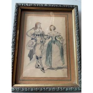 Watercolor Drawing Of Henri Achille Zo