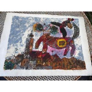 Lithograph By Theo Tobiasse