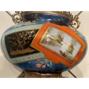 St Denis Earthenware And Gilt Bronze Basin