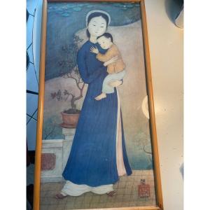 Engraving Of Mai Thu Mother And Child
