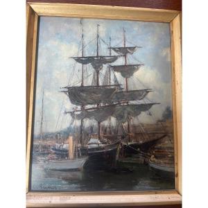 Port And Boats By Charles Pecrus 