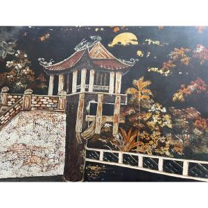 Hanoi School Lacquered Panel
