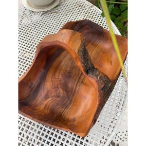 Olive Wood Basket By Tony Bain Vallauris