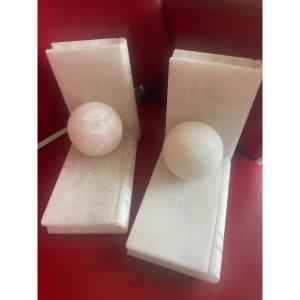 Alabaster Bookends. 