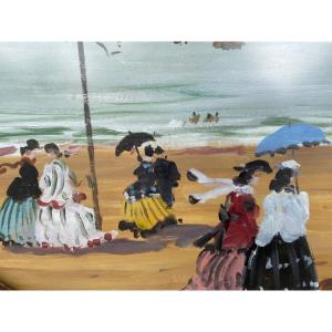Crinolines In Deauville By Gaston Cormiere