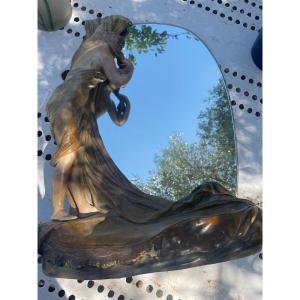 Terracotta Art Nouveau Toilet Mirror