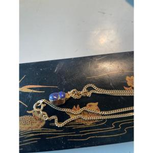 Lapis Lazuli And Turquoise Gold Pendant