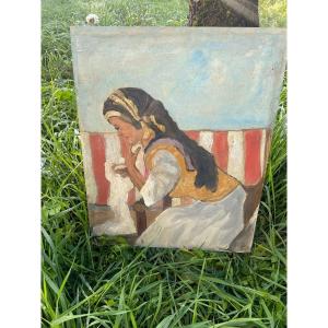 Seated Oriental Woman By Maurin Lemoine