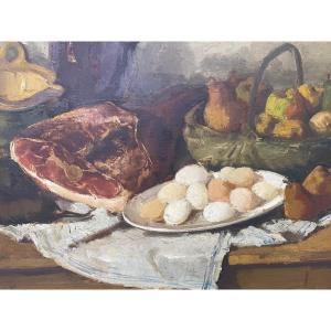 Still Life With Ham And Eggs By Creytens