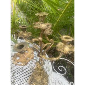 Gilded Bronze Candelabra