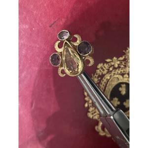 Citrine And Amethyst Gold Ring. 
