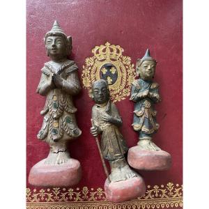 18th Century Asian Wooden Statuettes