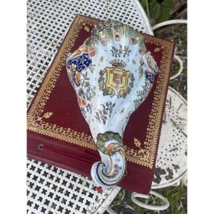 Rouen Earthenware Cornet Vase 