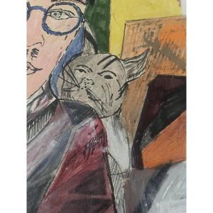Portrait Of Foujita By Georges Terzian 