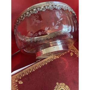 Crystal And Silver Salad Bowl