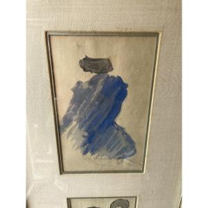 Triptych Of Watercolors By Jacques Villon 