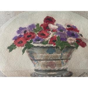 Watercolor Flower Basket 