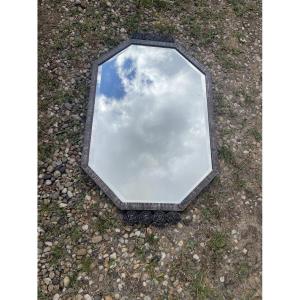 Art Deco Hammered Iron Mirror 