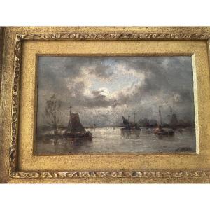 Marine Painting With Boats 