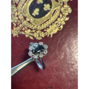 Sapphire And Diamond Gold Ring 