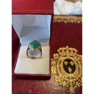 Gold And Malachite Ring