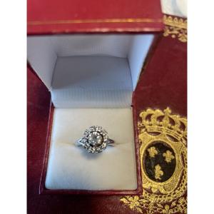 Antique White Gold And Diamond Ring