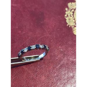 Half Wedding Band With White Gold Sapphires And Brilliants 
