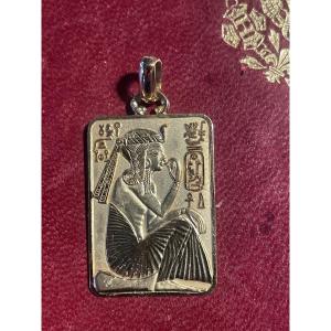 Gold Pendant With Egyptian Decor 