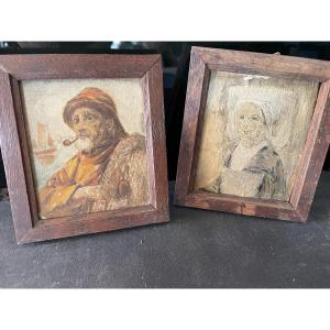 Pair Of Breton Paintings By J. Ramaugé 