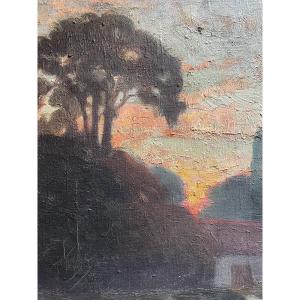 House In The Woods Painting 